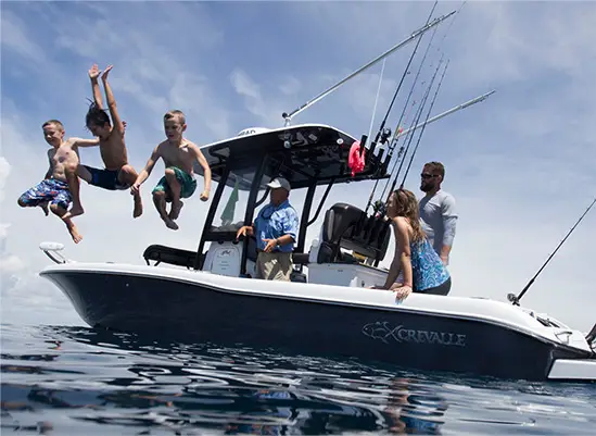 family time in a crevalle boat